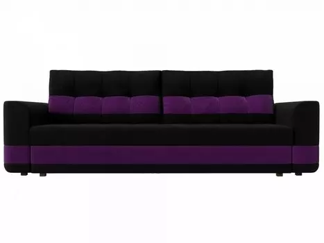 Диван прямой Честер Микровельвет Черный Фиолетовый