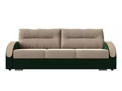 Прямой диван Дарси Микровельвет Бежевый/Зеленый