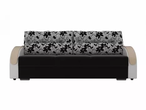 Прямой диван Дарси Микровельвет Черный/Белый