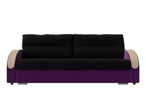 Прямой диван Дарси Микровельвет Черный/Фиолетовый