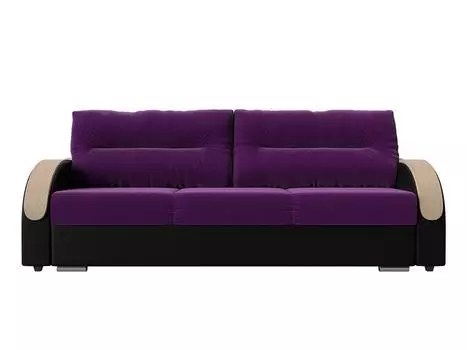 Прямой диван Дарси Микровельвет Фиолетовый/Черный
