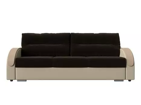 Прямой диван Дарси Микровельвет Коричневый/Бежевый