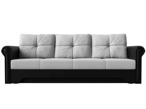 Прямой диван Европа Экокожа Белый Черный