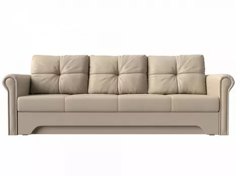 Прямой диван Европа Экокожа Бежевый