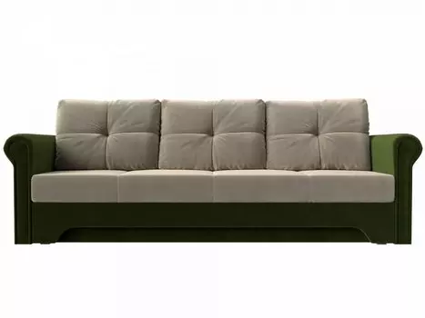 Диван прямой Европа Микровельвет Бежевый Зеленый