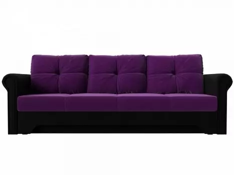 Диван прямой Европа Микровельвет Фиолетовый Черный