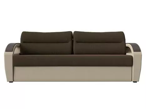 Прямой диван Форсайт Рогожка Коричневый/Бежевый