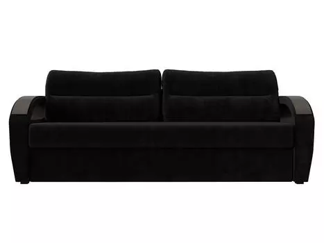 Прямой диван Форсайт Велюр Черный