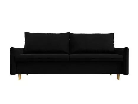 Диван прямой Хьюстон Микровельвет Черный