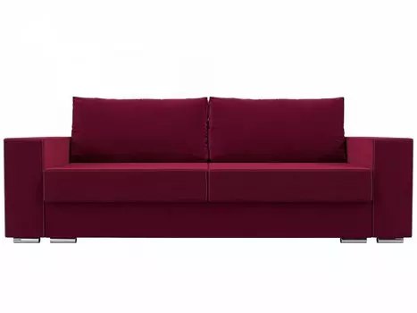 Прямой диван Исланд Микровельвет Бордовый