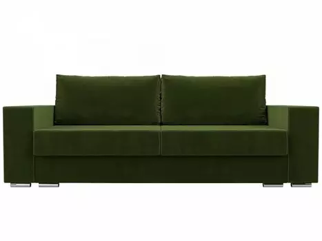 Прямой диван Исланд Микровельвет Зелёный