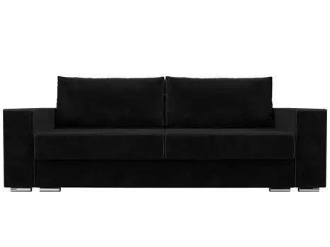 Прямой диван Исланд Велюр Черный