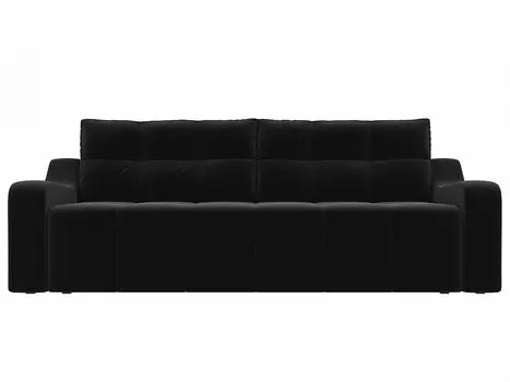 Прямой диван Итон Микровельвет Черный