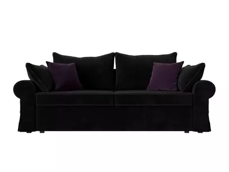 Диван прямой Элис Велюр Черный Фиолетовый