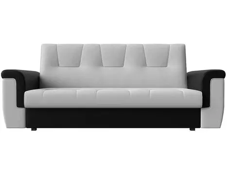 Прямой диван Эллиот Экокожа Белый Чёрный