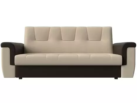 Прямой диван Эллиот Экокожа Бежевый Коричневый