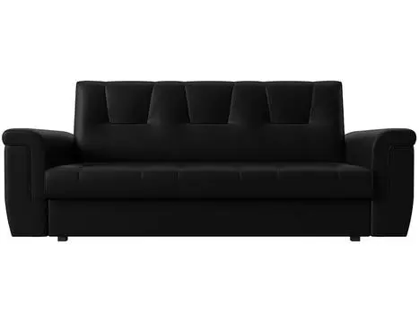 Прямой диван Эллиот Экокожа Чёрный