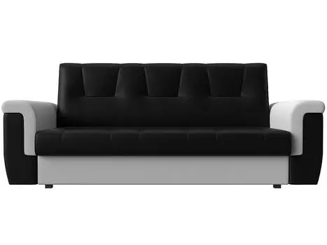 Прямой диван Эллиот Экокожа Чёрный Белый