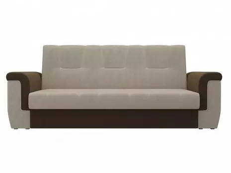 Прямой диван Эллиот Микровельвет Бежевый Коричневый