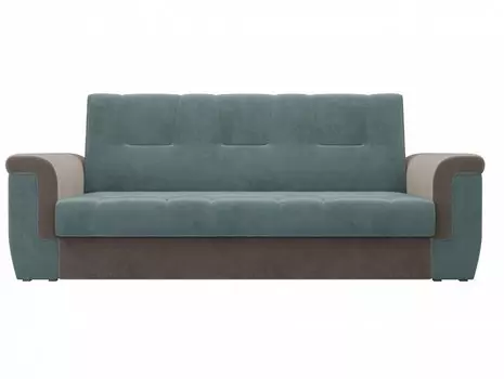 Прямой диван Эллиот Велюр Бирюза Коричневый