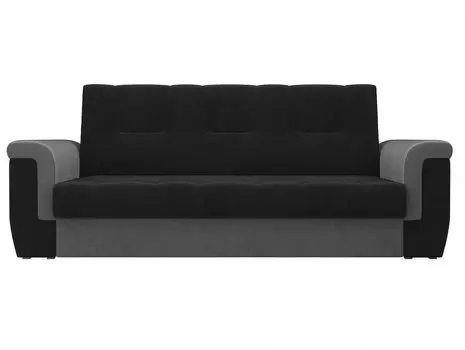 Прямой диван Эллиот Велюр Чёрный Серый