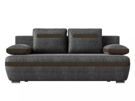 Прямой диван Каир Рогожка Серый/Коричневый