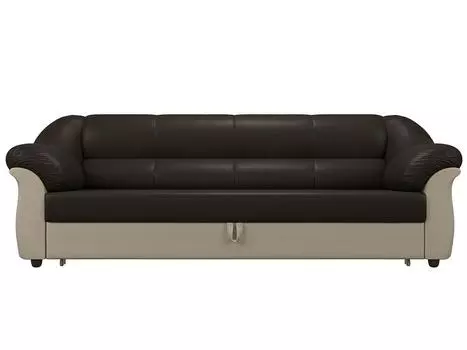 Диван прямой Карнелла Экокожа Коричневый Бежевый