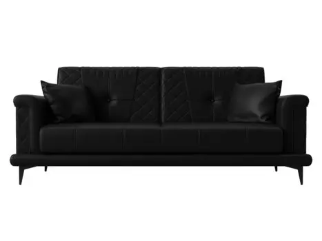 Прямой диван книжка Неаполь Экокожа Черный