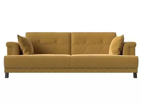 Прямой диван книжка Орлеан Микровельвет Желтый