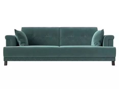 Прямой диван книжка Орлеан Велюр бирюзовый