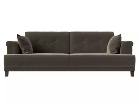 Прямой диван книжка Орлеан Велюр Коричневый