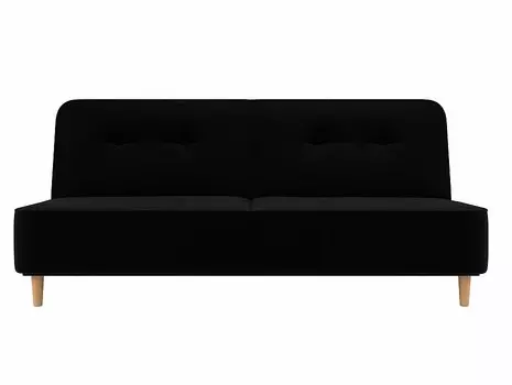 Прямой диван книжка Потрленд Микровельвет черный