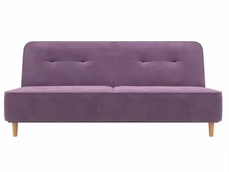Прямой диван книжка Потрленд Микровельвет сиреневый