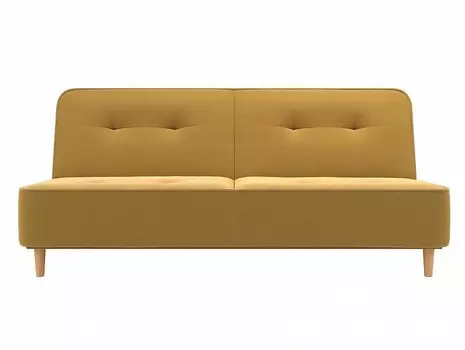 Прямой диван книжка Потрленд Микровельвет Желтый