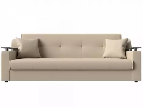 Диван прямой Книжка Сенатор Экокожа Бежевый