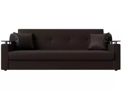 Диван прямой Книжка Сенатор Экокожа Коричневый