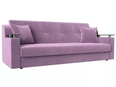 Прямой диван книжка Сенатор Микровельвет Сиреневый
