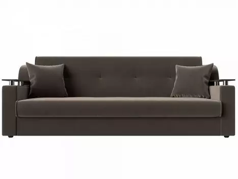 Диван прямой Книжка Сенатор Велюр Коричневый