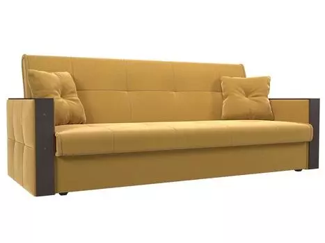 Прямой диван книжка Валенсия Микровельвет Жёлтый