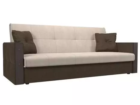 Прямой диван книжка Валенсия Рогожка Бежевый/Коричневый