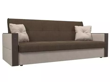 Прямой диван книжка Валенсия Рогожка Коричневый/Бежевый