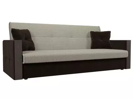 Прямой диван книжка Валенсия Рогожка/Микровельвет Корфу 02/Коричневый