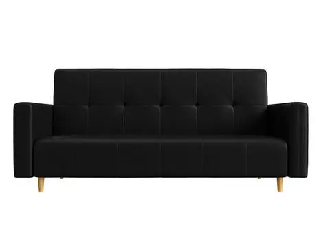 Прямой диван книжка Вест Экокожа Черный