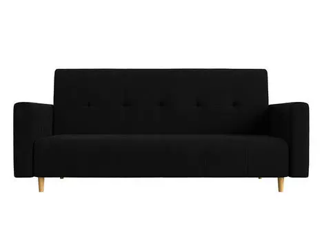 Прямой диван книжка Вест Микровельвет Черный