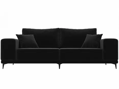 Диван прямой Льюес Микровельвет Чёрный