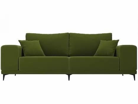 Диван прямой Льюес Микровельвет Зелёный
