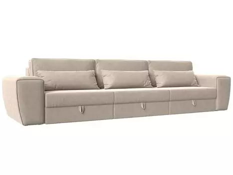 Прямой диван Лига-008 Long Рогожка Бежевый