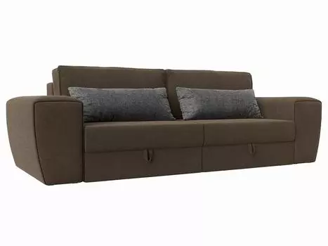 Прямой диван Лига-008 Рогожка Коричневый/Серый