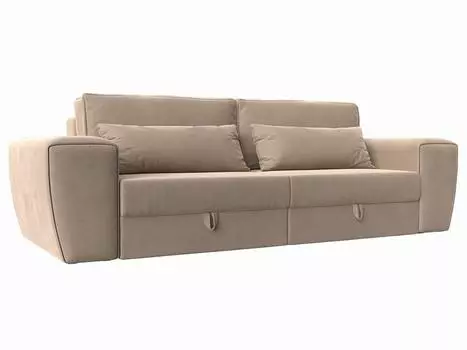 Прямой диван Лига-008 Велюр Бежевый