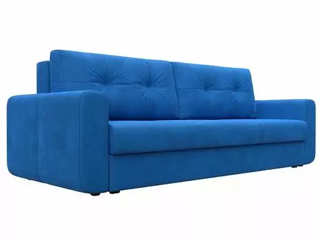 Прямой диван Лига-031 Велюр Голубой